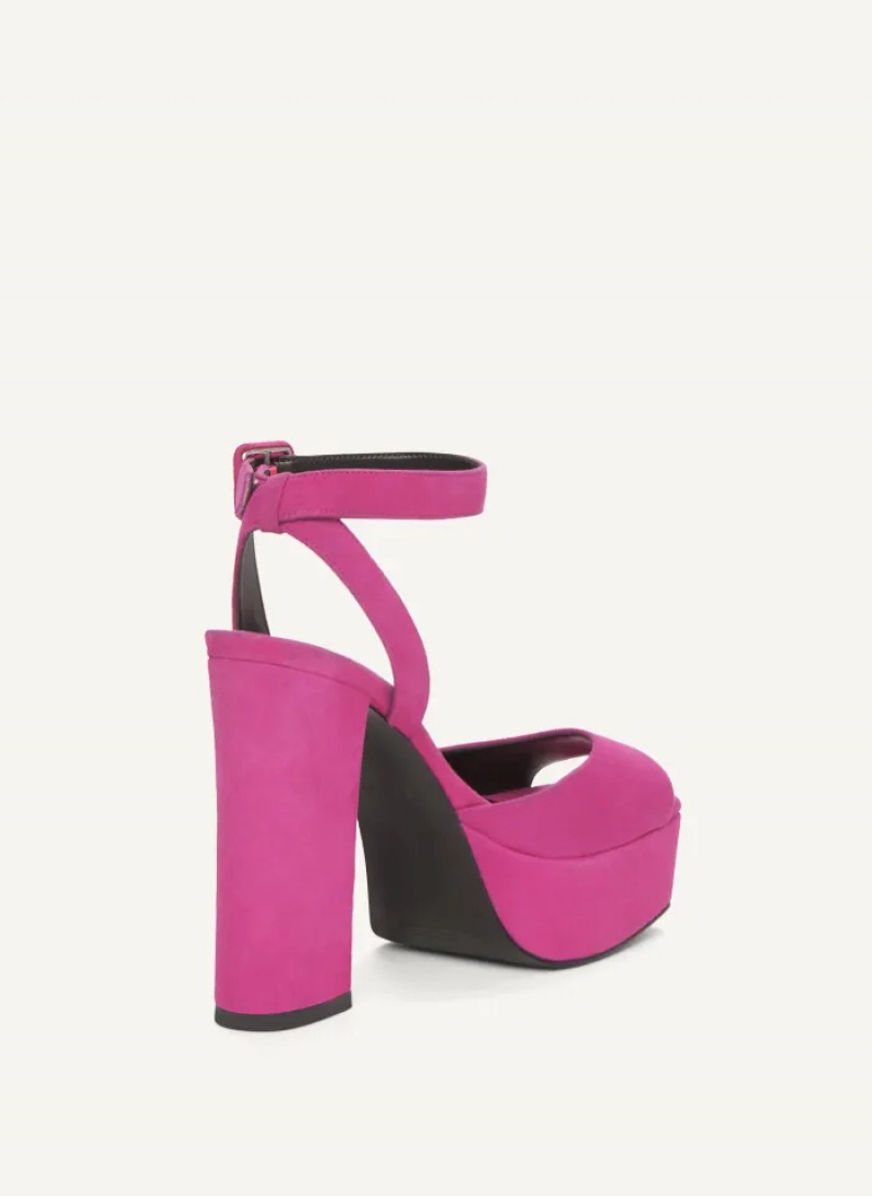 Rose Violet Women's Dkny Party Platform Sandals | 9481KZFQB