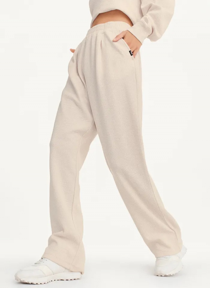 Sand Women\'s Dkny Tech Slub Relaxed Pants | 9851VHJNP