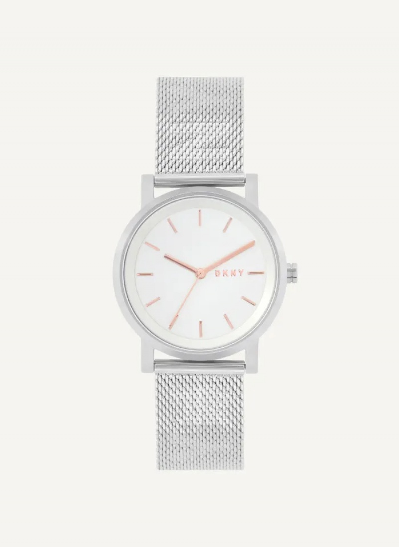 Silver Accessories Dkny Soho Logo Mesh Band Watch | 9286OGLMH