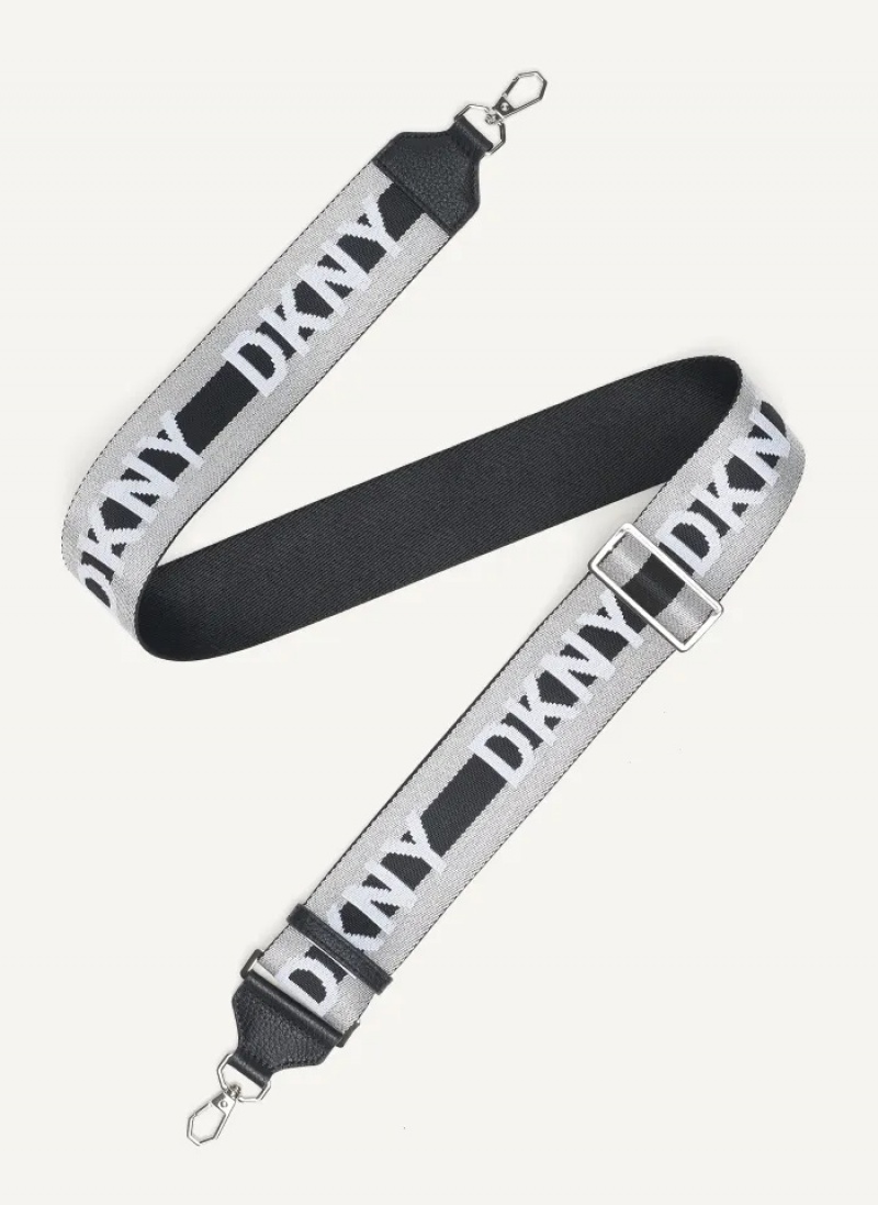 Silver Women\'s Dkny Metro Logo Strap | 0984QJEZA