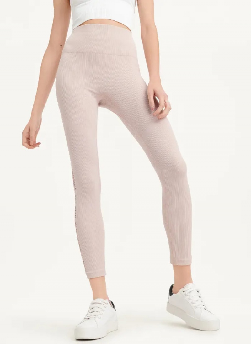 Truffle Women's Dkny Rib Knit High Waisted Seamless Leggings | 3917HTJAV