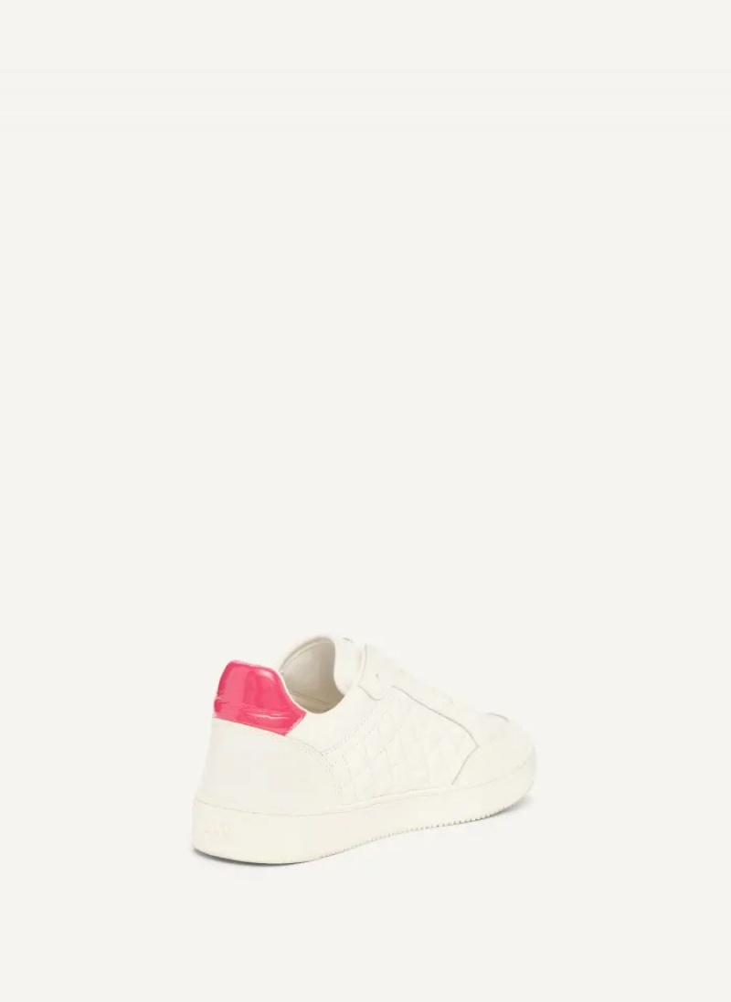 White/Pink Women's Dkny Oriel Sneakers | 1796NJIHF