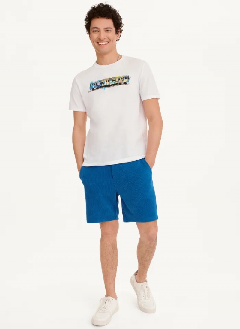 White Men's Dkny Graffiti Subway T Shirts | 0164QACLY