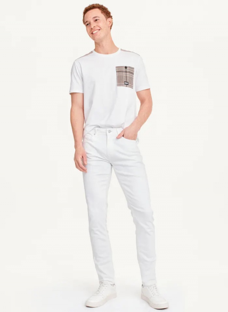 White Men's Dkny Skinny Jeans | 6758RJNFV