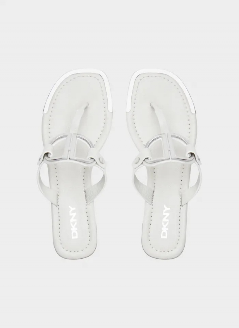 White Women's Dkny Hartford Sandals | 5697FDCGE