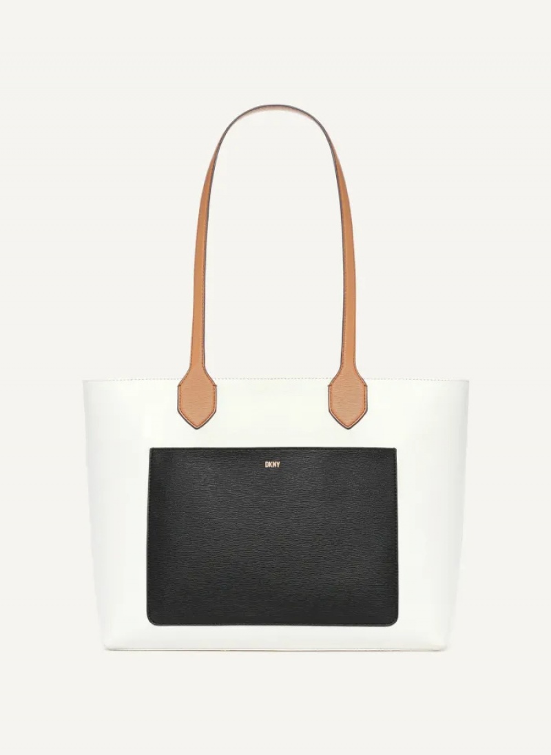 White Women\'s Dkny Ines Tote Bags | 5280IMHCJ