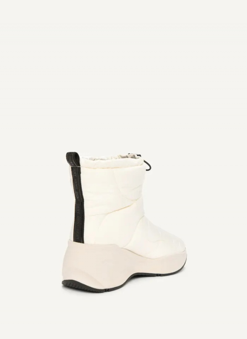 White Women's Dkny Puffy Wedge Boots | 3248NDRUX