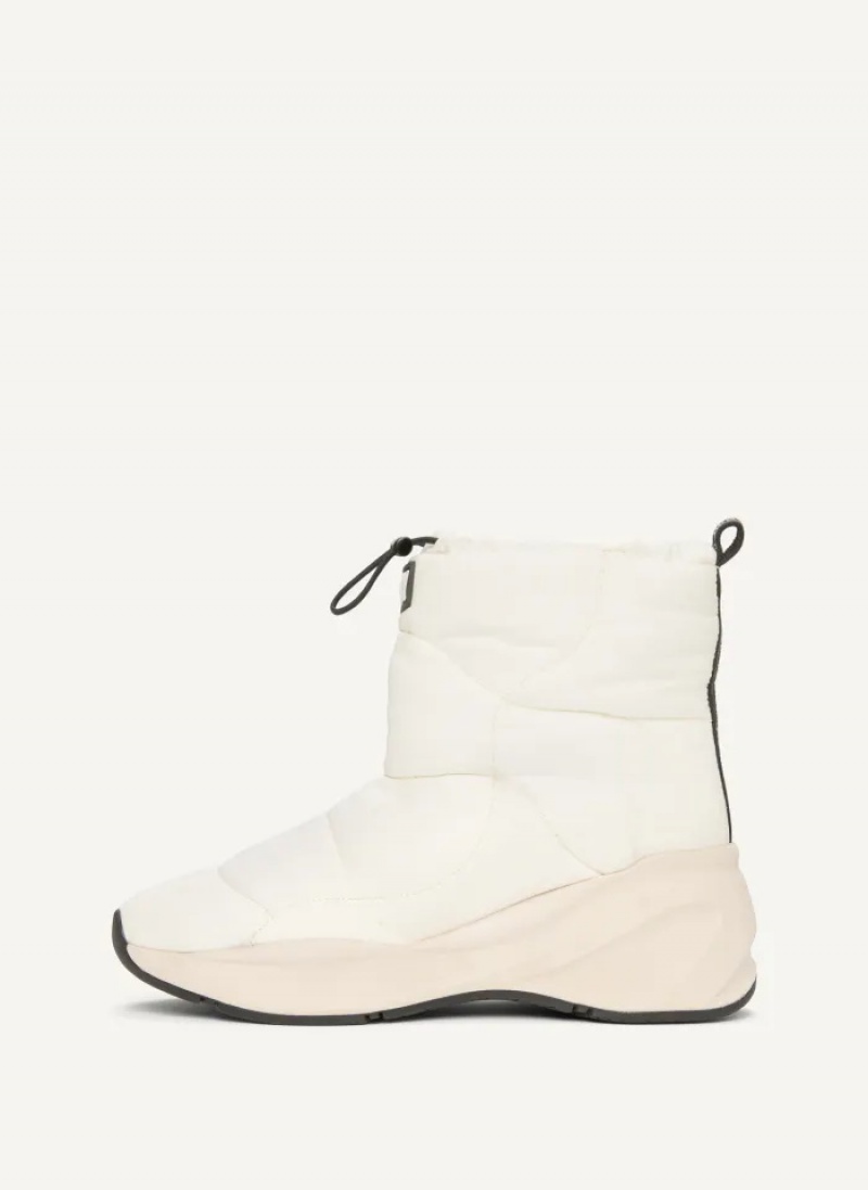 White Women\'s Dkny Puffy Wedge Boots | 3248NDRUX