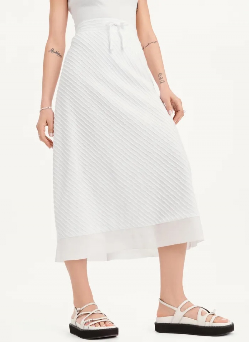 White Women's Dkny Pull On Maxi Skirt | 3879IRWHX