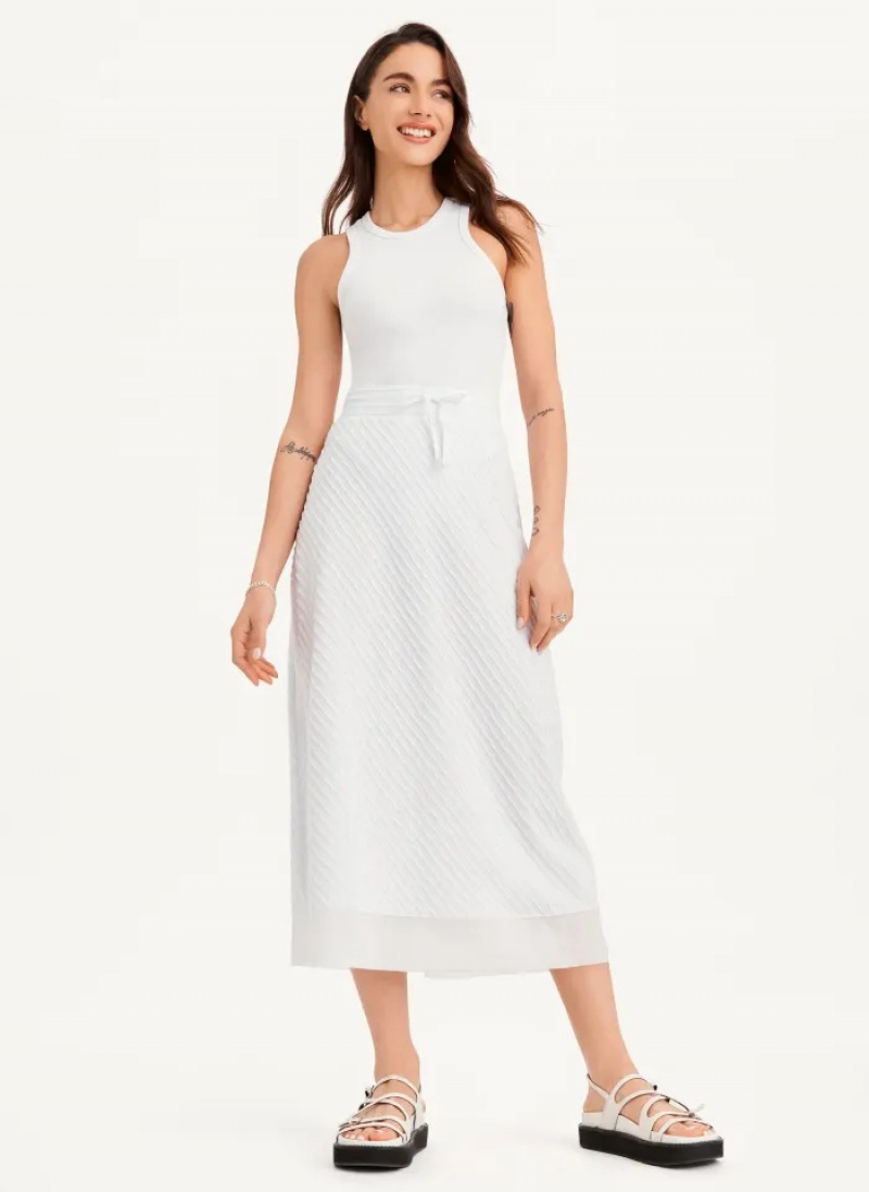 White Women\'s Dkny Pull On Maxi Skirt | 3879IRWHX