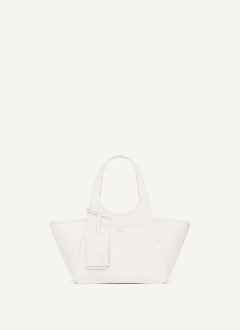 White Women's Dkny The Mini Effortless Tote Bags | 8140CRGBA