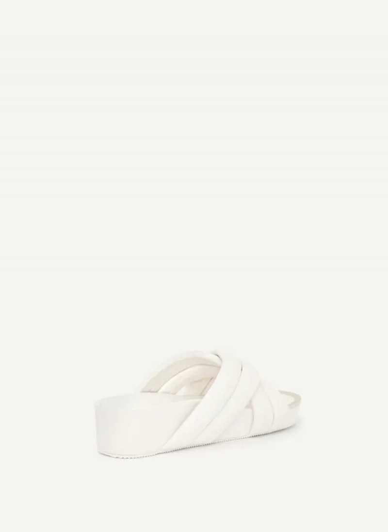 White Women's Dkny Vienna Puffy Strap Sandals | 9623KYCTS