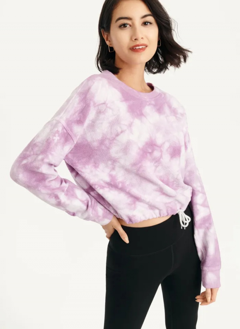 Wild Violet Women's Dkny Tie Dye Crew Neck Pullover | 2645LODRI