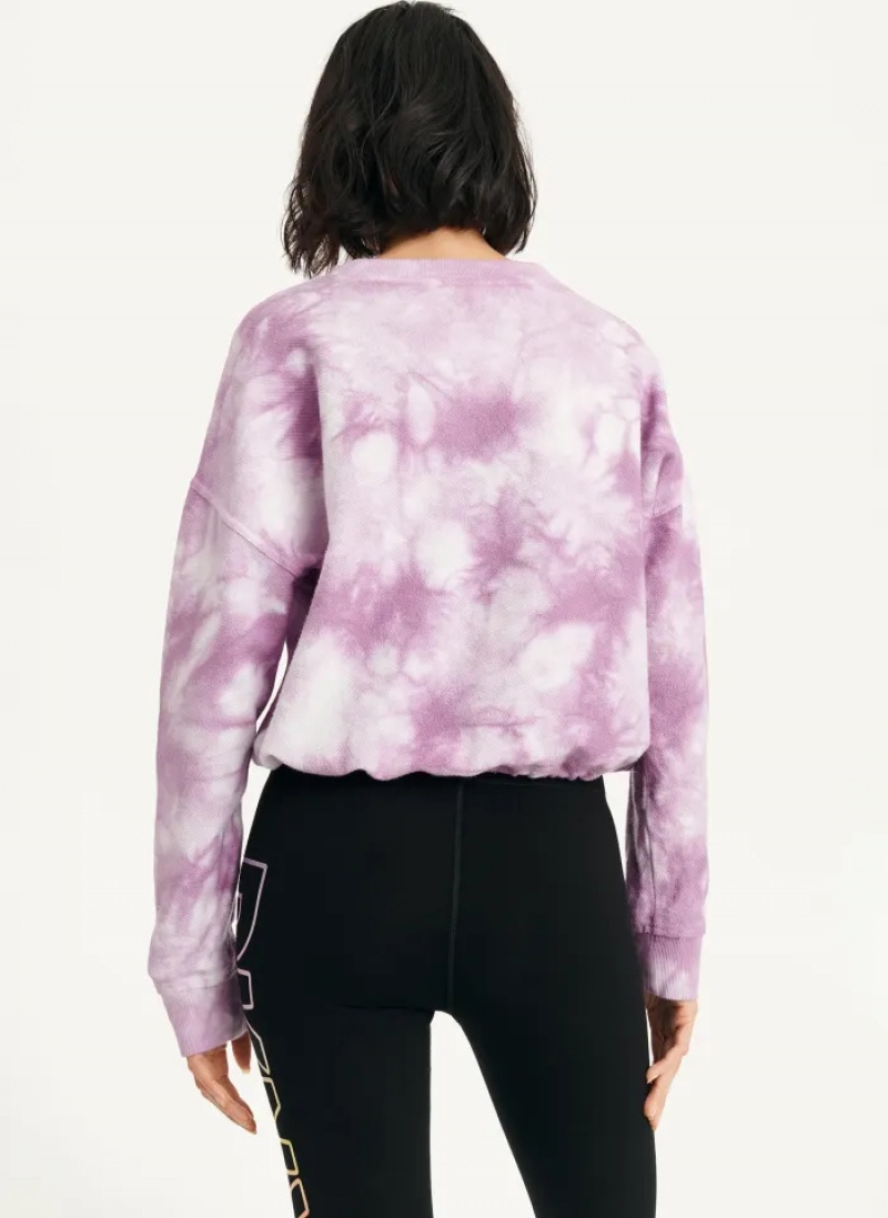 Wild Violet Women's Dkny Tie Dye Crew Neck Pullover | 2645LODRI