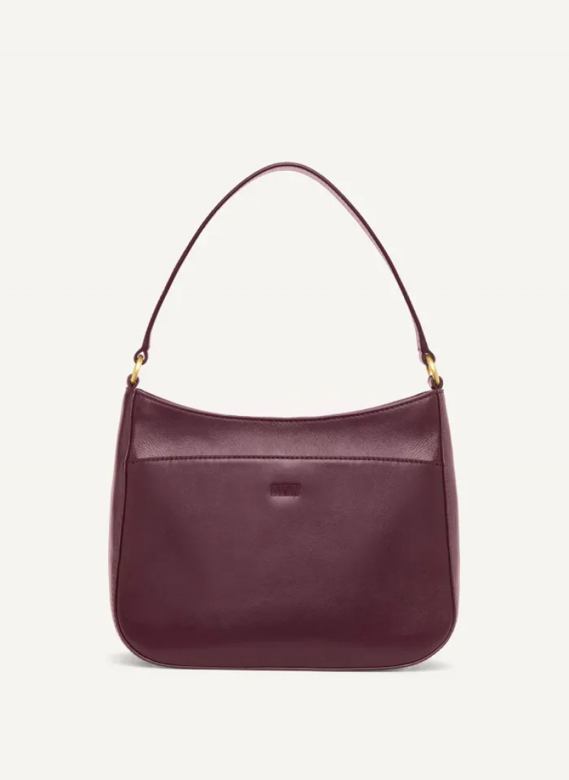 Wine Women's Dkny Medium Shoulder Bag | 7965JTRFK