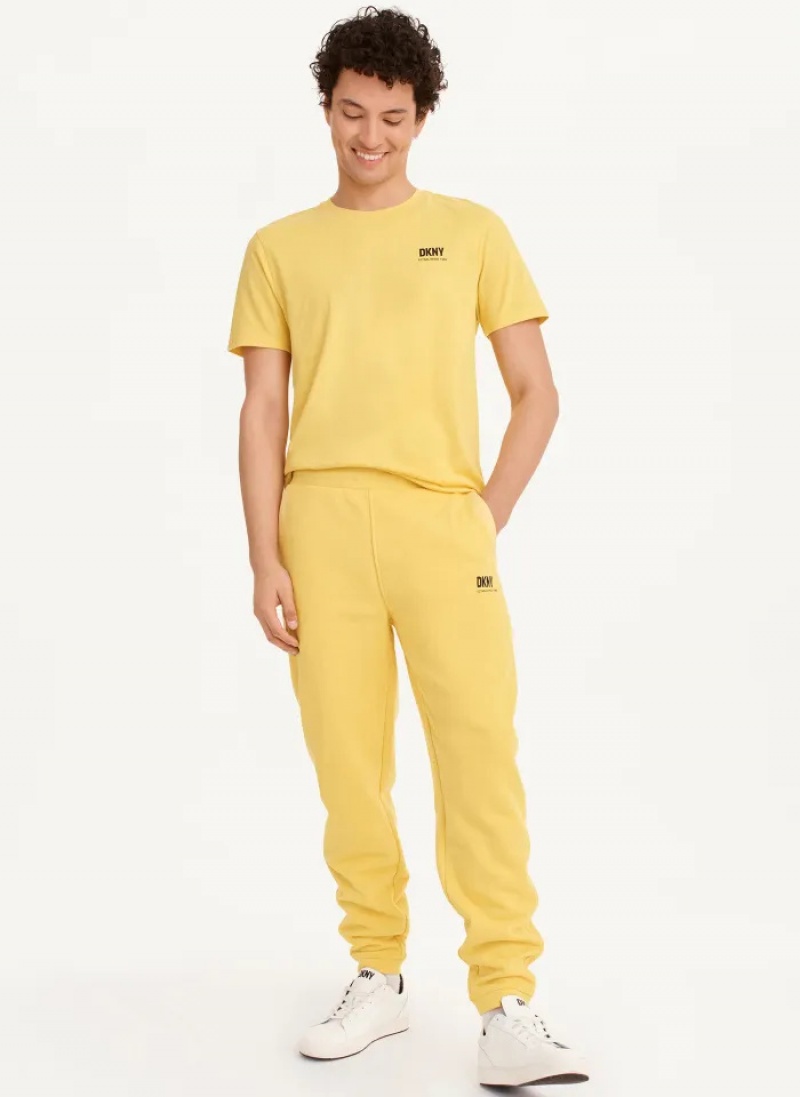 Yellow Men's Dkny French Terry Pants | 2381SHACQ