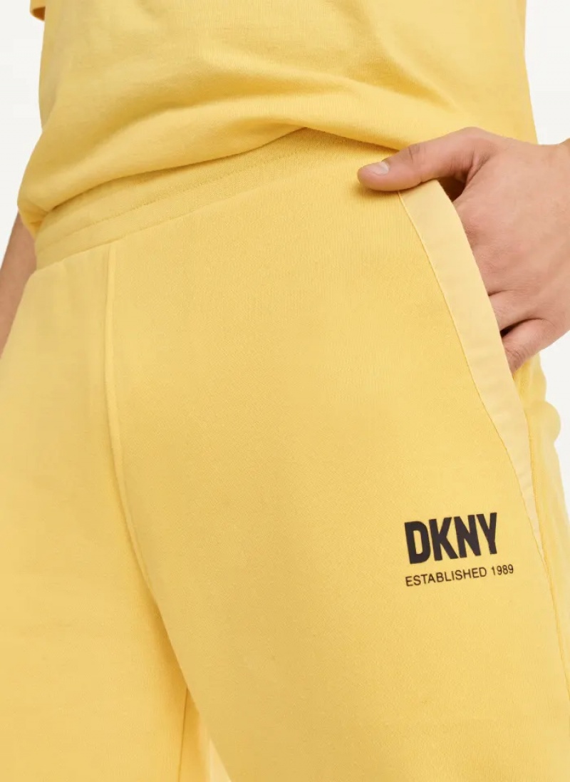 Yellow Men's Dkny French Terry Pants | 2381SHACQ