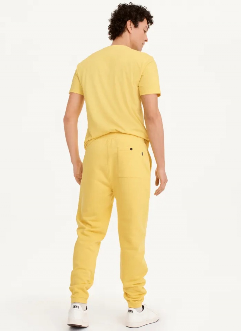 Yellow Men's Dkny French Terry Pants | 2381SHACQ