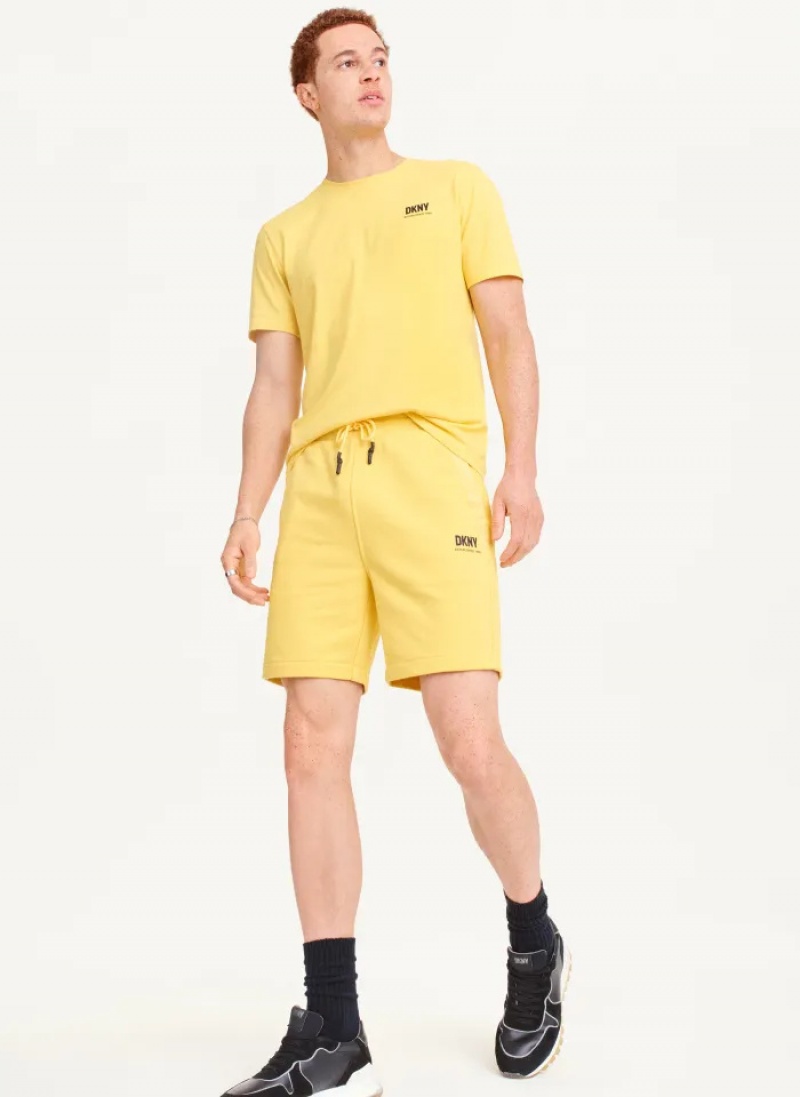 Yellow Men's Dkny French Terry Shorts | 8529EHOVM