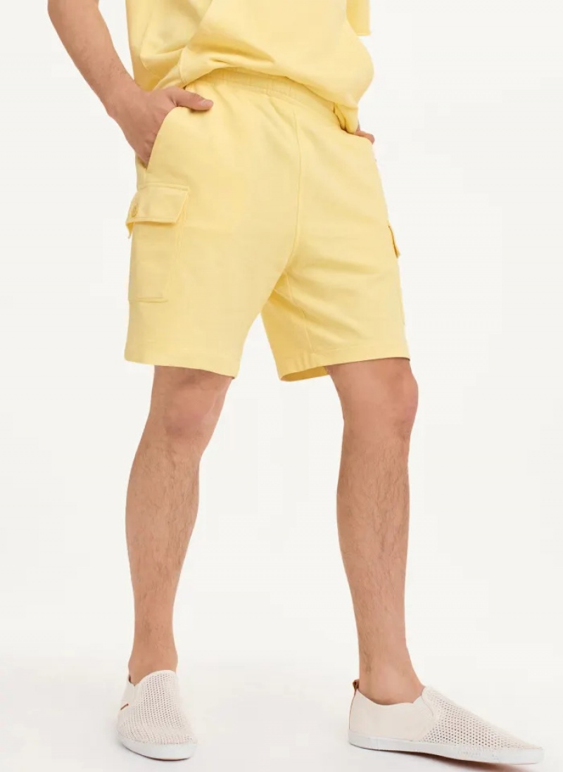 Yellow Men\'s Dkny Pigment Garment Dye Shorts | 9513IYXFU