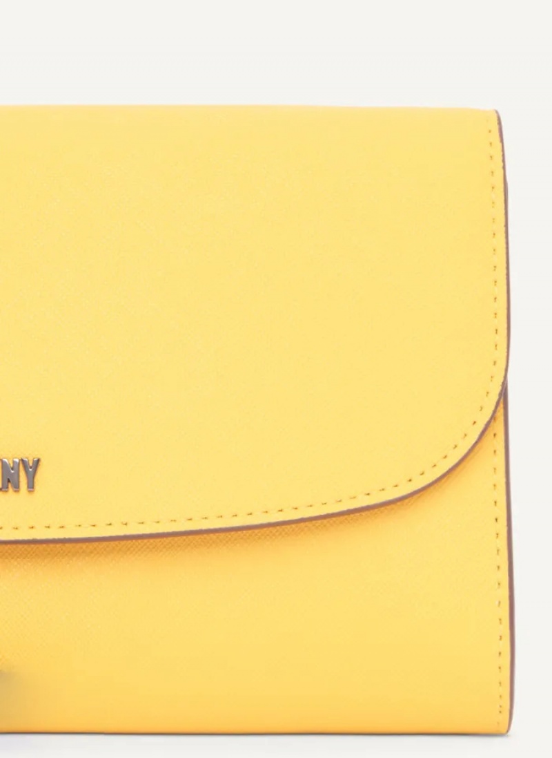 Yellow Women's Dkny Sidney On A Chain Wallet | 8360XUNBP